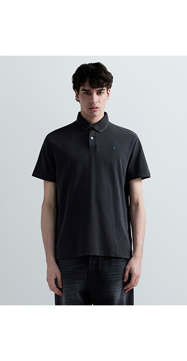 マーブルダイコットンピケポロシャツ